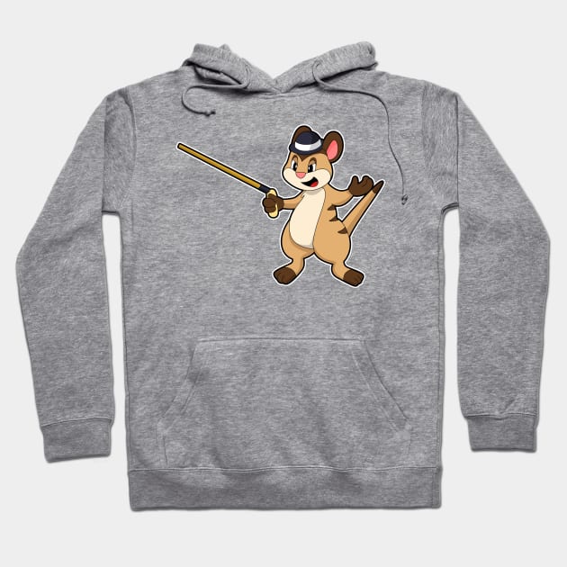 Meerkat with Hat & Walking stick Hoodie by Markus Schnabel